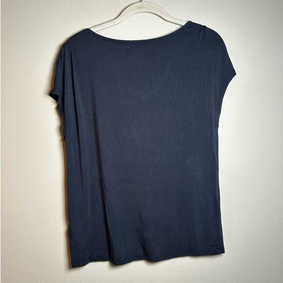 Velvet by Graham & Spencer Blue Short Sleeve Cold-Shoulder Blouse Women's Small - Picture 2 of 7
